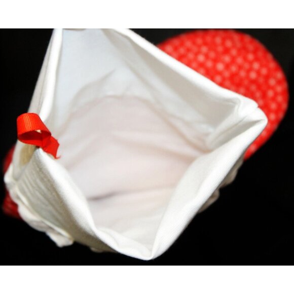 Handmade Vintage 70s 80s Christmas Stocking Girl Red White Prairie Cottage Core - Picture 6 of 6